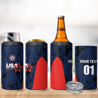 Custom USA Soccer Team 4 in 1 Can Cooler Tumbler Born To Win