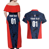 Custom USA Soccer Team Couples Matching Off Shoulder Maxi Dress and Hawaiian Shirt Born To Win