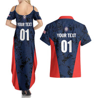 Custom USA Soccer Team Couples Matching Summer Maxi Dress and Hawaiian Shirt Born To Win