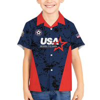 Custom USA Soccer Team Family Matching Off The Shoulder Long Sleeve Dress and Hawaiian Shirt Born To Win