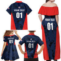 Custom USA Soccer Team Family Matching Off Shoulder Maxi Dress and Hawaiian Shirt Born To Win