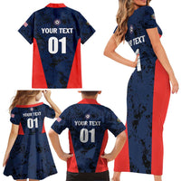 Custom USA Soccer Team Family Matching Short Sleeve Bodycon Dress and Hawaiian Shirt Born To Win