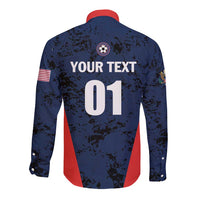 Custom USA Soccer Team Long Sleeve Button Shirt Born To Win