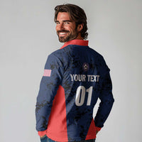 Custom USA Soccer Team Long Sleeve Polo Shirt Born To Win