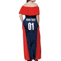 Custom USA Soccer Team Off Shoulder Maxi Dress Born To Win