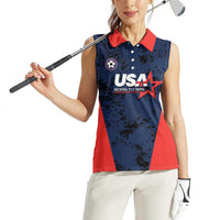 Custom USA Soccer Team Women Sleeveless Polo Shirt Born To Win