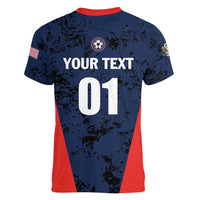 Custom USA Soccer Team Women V-Neck T-Shirt Born To Win