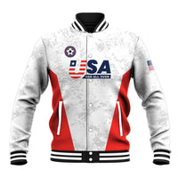 Custom USA Soccer Team Baseball Jacket Red All Over