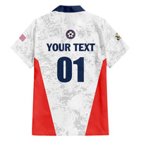 Custom USA Soccer Team Family Matching Off The Shoulder Long Sleeve Dress and Hawaiian Shirt Red All Over