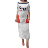 Custom USA Soccer Team Family Matching Puletasi and Hawaiian Shirt Red All Over