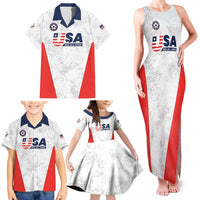 Custom USA Soccer Team Family Matching Tank Maxi Dress and Hawaiian Shirt Red All Over