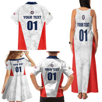 Custom USA Soccer Team Family Matching Tank Maxi Dress and Hawaiian Shirt Red All Over