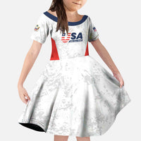 Custom USA Soccer Team Kid Short Sleeve Dress Red All Over