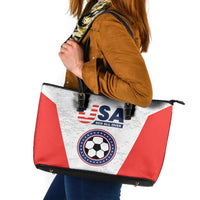 USA Soccer Team Leather Tote Bag Red All Over