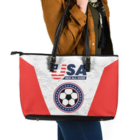 USA Soccer Team Leather Tote Bag Red All Over