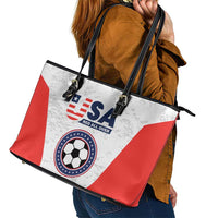 USA Soccer Team Leather Tote Bag Red All Over