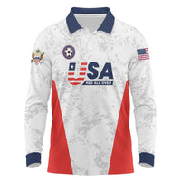 Custom USA Soccer Team Long Sleeve Polo Shirt Red All Over