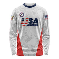 Custom USA Soccer Team Long Sleeve Shirt Red All Over