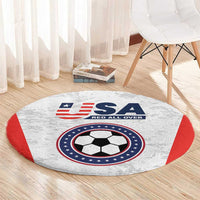 USA Soccer Team Round Carpet Red All Over