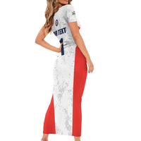 Custom USA Soccer Team Short Sleeve Bodycon Dress Red All Over