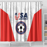 USA Soccer Team Shower Curtain Red All Over