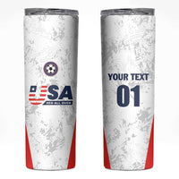 Custom USA Soccer Team Skinny Tumbler Red All Over