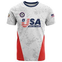Custom USA Soccer Team T Shirt Red All Over