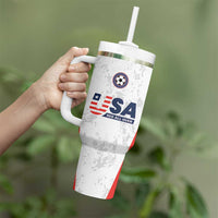 Custom USA Soccer Team Tumbler With Handle Red All Over