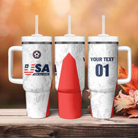 Custom USA Soccer Team Tumbler With Handle Red All Over