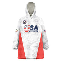 Custom USA Soccer Team Wearable Blanket Hoodie Red All Over