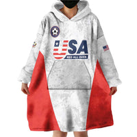 Custom USA Soccer Team Wearable Blanket Hoodie Red All Over
