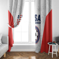 USA Soccer Team Window Curtain Red All Over