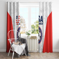 USA Soccer Team Window Curtain Red All Over