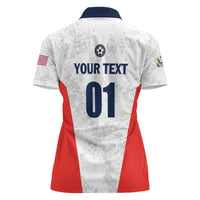 Custom USA Soccer Team Women Polo Shirt Red All Over