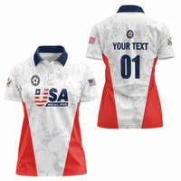 Custom USA Soccer Team Women Polo Shirt Red All Over