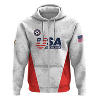 Custom USA Soccer Team Zip Hoodie Red All Over
