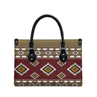 Native American Navajo Leather Bag Tribal Pattern