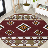 Native American Navajo Round Carpet Tribal Pattern