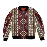 Native American Navajo Sleeve Zip Bomber Jacket Tribal Pattern