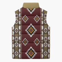 Native American Navajo Sleeveless Puffer Jacket Tribal Pattern