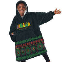 Custom Soccer 2026 Jamaica Kid Wearable Blanket Hoodie Reggae Music Spirit