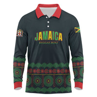 Custom Soccer 2026 Jamaica Long Sleeve Polo Shirt Reggae Music Spirit