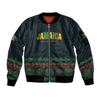 Custom Soccer 2026 Jamaica Sleeve Zip Bomber Jacket Reggae Music Spirit