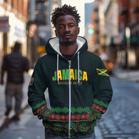 Custom Soccer 2026 Jamaica Zip Hoodie Reggae Music Spirit