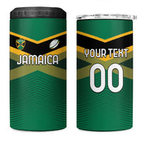 Custom Rugby Jamaica 4 in 1 Can Cooler Tumbler Reggae Warriors Go Champions