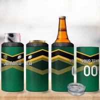 Custom Rugby Jamaica 4 in 1 Can Cooler Tumbler Reggae Warriors Go Champions
