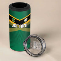 Custom Rugby Jamaica 4 in 1 Can Cooler Tumbler Reggae Warriors Go Champions