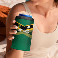 Custom Rugby Jamaica 4 in 1 Can Cooler Tumbler Reggae Warriors Go Champions