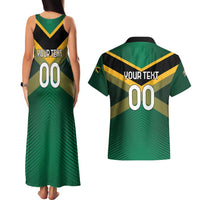 Custom Rugby Jamaica Couples Matching Tank Maxi Dress and Hawaiian Shirt Reggae Warriors Go Champions