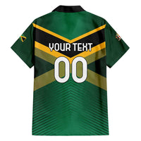 Custom Rugby Jamaica Family Matching Short Sleeve Bodycon Dress and Hawaiian Shirt Reggae Warriors Go Champions